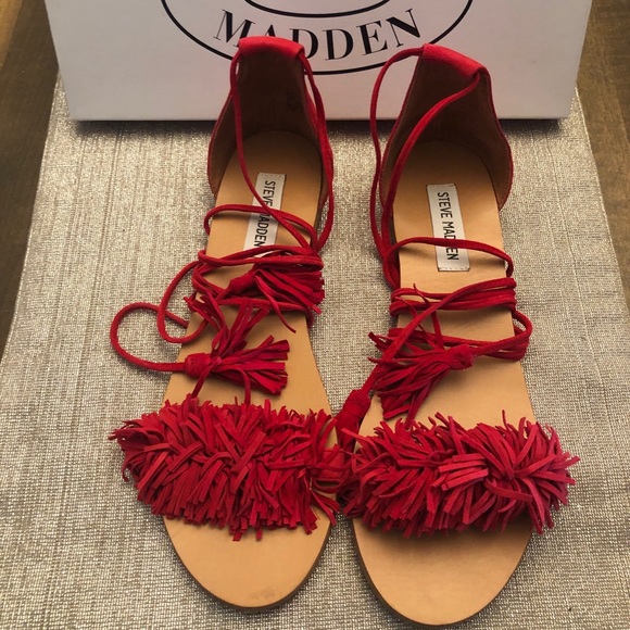 steve madden red sandals